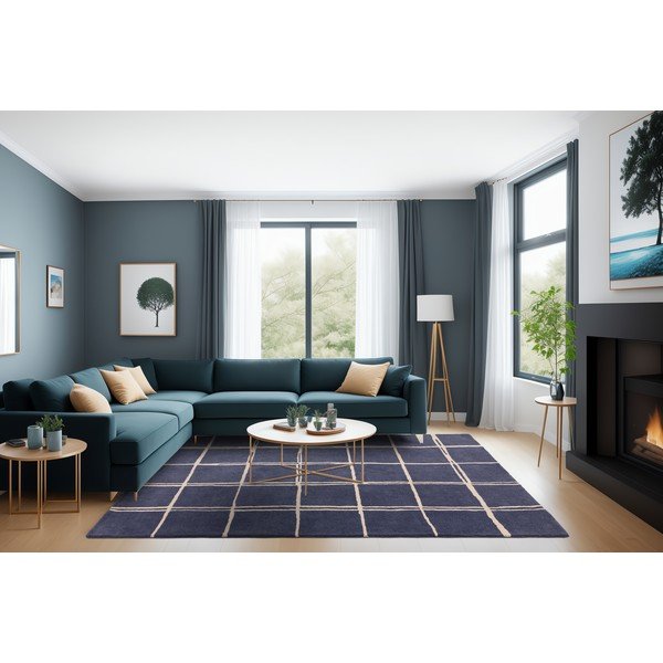 Modrý ručně tkaný vlněný koberec 160x230 cm – Asiatic Carpets-image-2