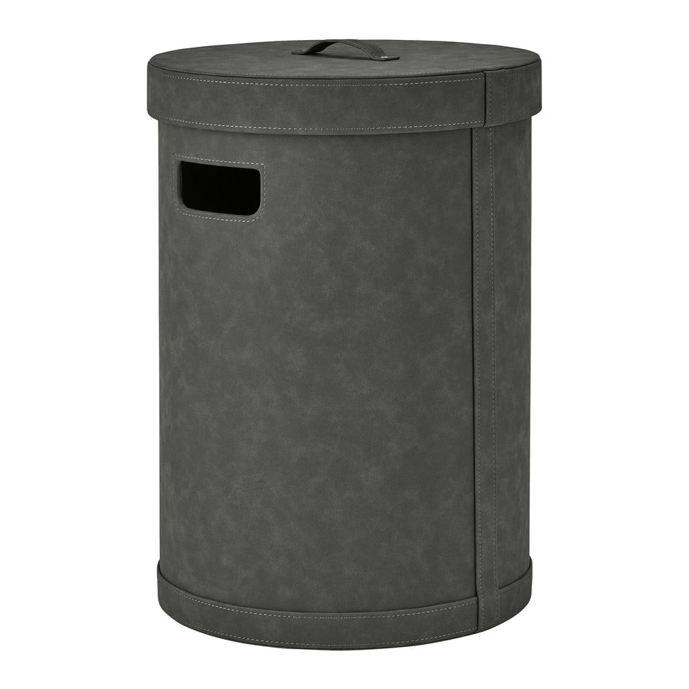 Tmavě šedý koš na prádlo z umělé kůže Sahla M – Blomus
