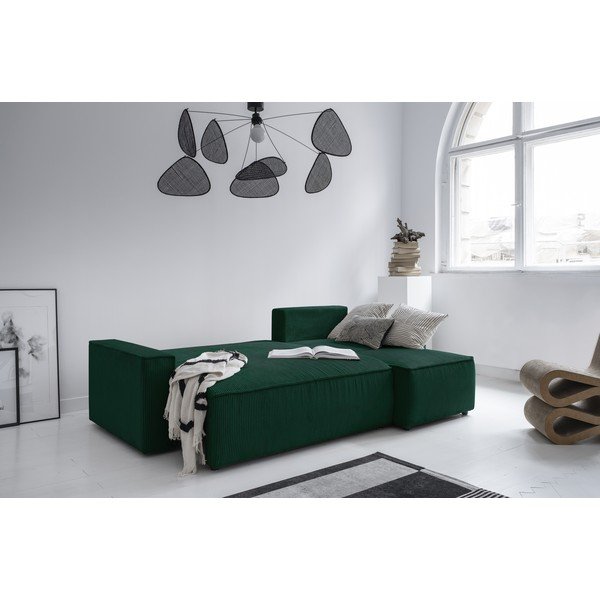 Tmavě zelená manšestrová rozkládací rohová pohovka (variabilní) Brave Dave – Miuform-image-4