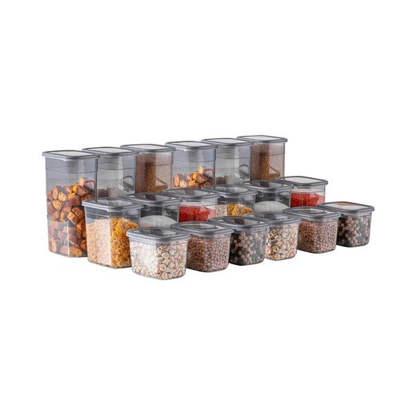 Plastové dózy v sadě 18 ks na potraviny Fresco – Hermia