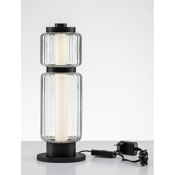 Matně černá skleněná LED stolní lampa (výška 39 cm) Liesa – Nova Luce-image-3