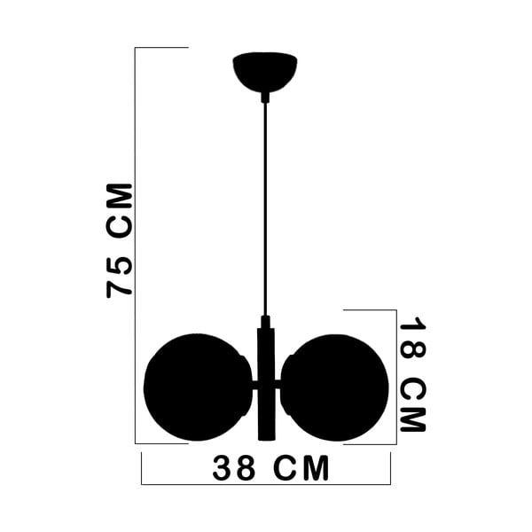 Černo-bílé závěsné svítidlo se skleněným stínidlem Monera – Squid Lighting-image-2