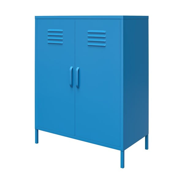 Modrá kovová skříňka Novogratz Cache, 80 x 102 cm-image-1