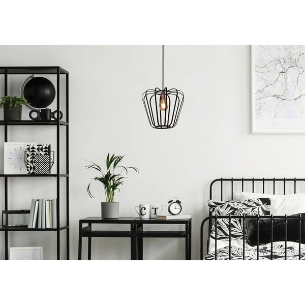 Černé kovové závěsné svítidlo ø 35 cm Jonas – Candellux Lighting-image-1