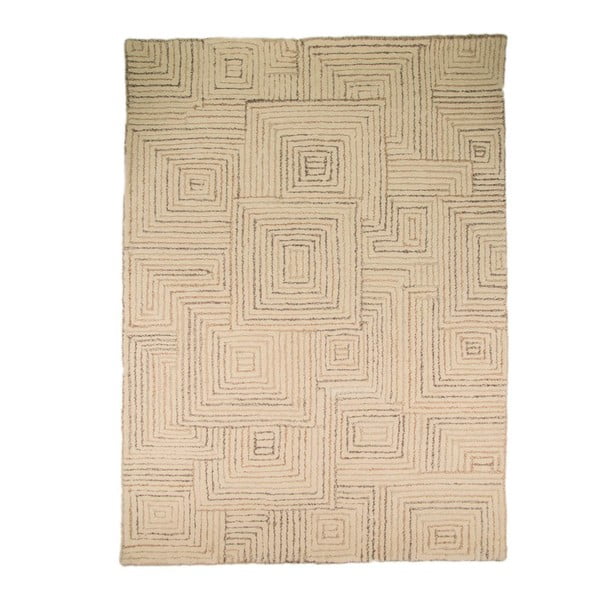 Vlněný koberec Maze 80x150 cm, béžový