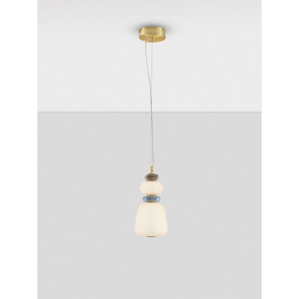 Bílé/ve zlaté barvě kovové LED stmívatelné závěsné svítidlo s porcelánovým stínidlem/se skleněným stínidlem ø 17 cm Palo – Nova Luce-image-4