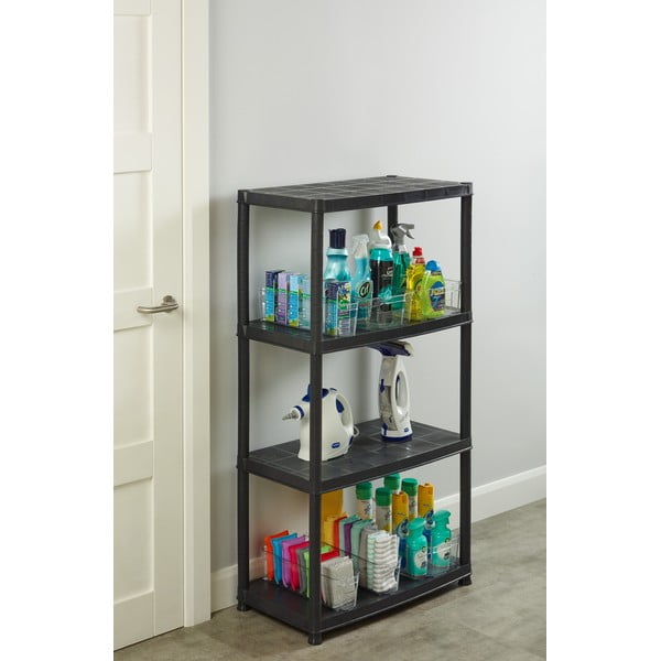Černý plastový úložný regál 61x130 cm – Addis-image-1