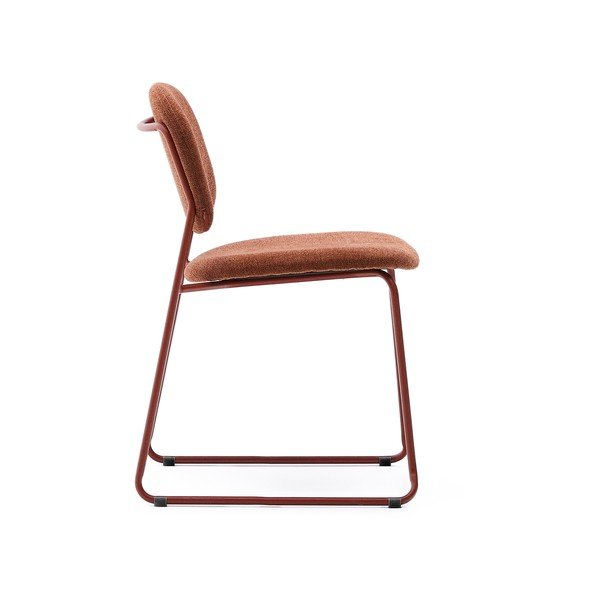 Kovová stohovatelná jídelní židle v terakotové barvě Meli – Kave Home-image-3