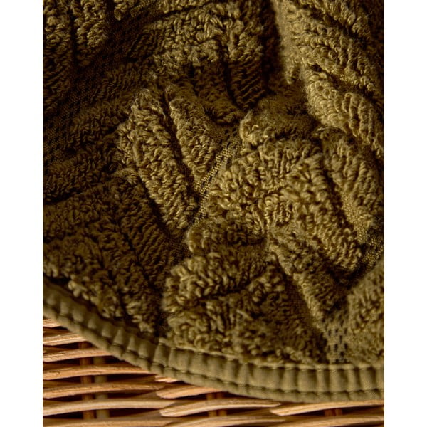 Zelený froté bavlněný ručník 30x50 cm Rune – Kave Home-image-3