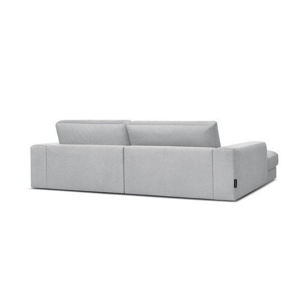 Světle šedá sametová rohová pohovka (levý roh/s lenoškou) Sierra – Bobochic Paris-image-4