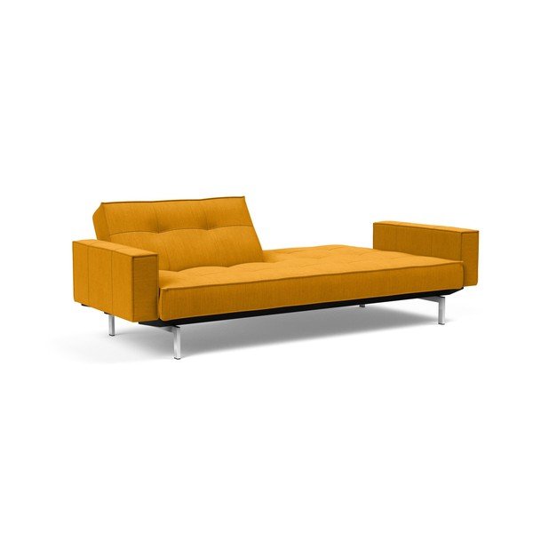 Oranžová rozkládací pohovka s područkami Innovation Splitback Chrome-image-1