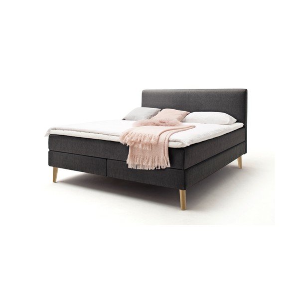 Antracitová boxspring postel 160x200 cm Greta – Meise Möbel-image-2