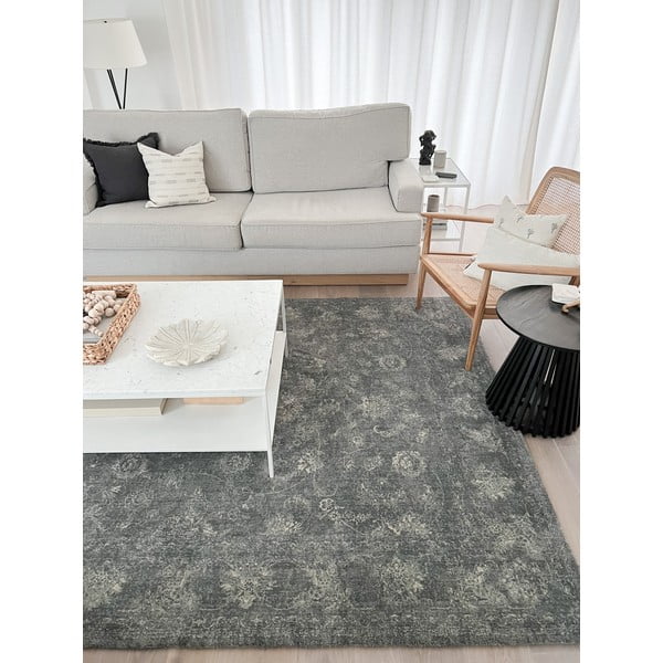 Šedý vlněný koberec 230x340 cm Calisia Vintage Flora – Agnella-image-1