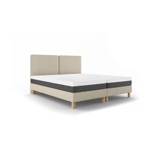 Béžová čalouněná dvoulůžková postel s roštem 140x200 cm Lotus – Mazzini Beds