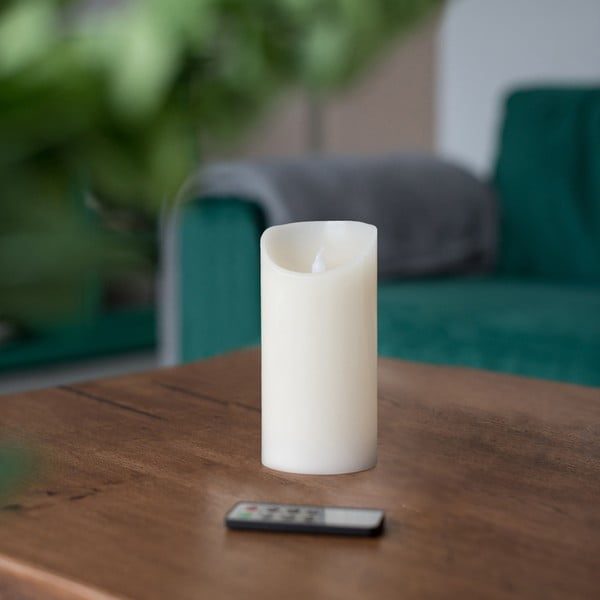 LED svíčka s dálkovým ovládáním DecoKing Wax, výška 15 cm-image-1