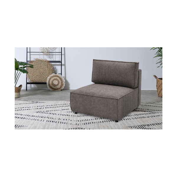 Světle hnědý manšestrový modul pohovky, středový díl Nihad modular – Bobochic Paris-image-1