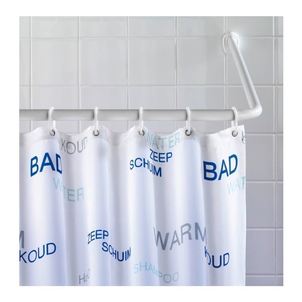 Bílá univerzální rohová tyč na sprchový závěs Wenko White, ø 2 cm-image-2