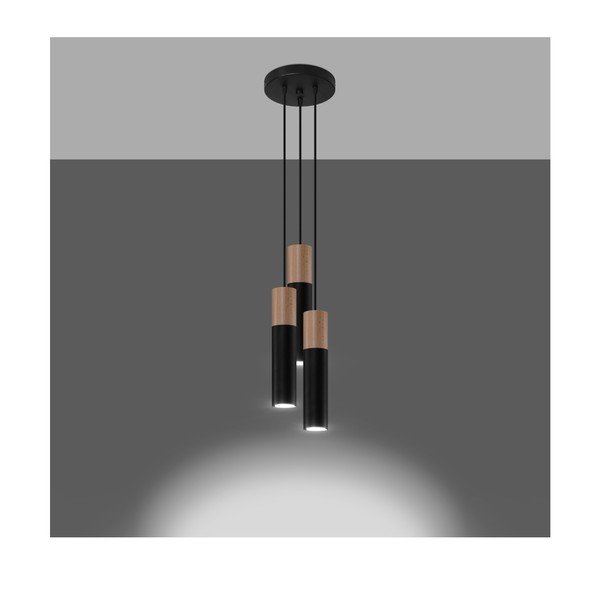 Černé závěsné svítidlo ø 6 cm Paul – Sollux-image-2