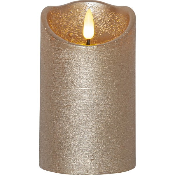 Vosková LED svíčka ve zlaté barvě Star Trading Flamme Rustic, výška 12,5 cm