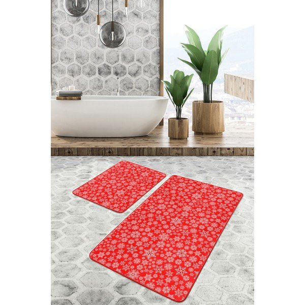 Červené koupelnové předložky v sadě 2 ks 60x100 cm – Mila Home-image-3