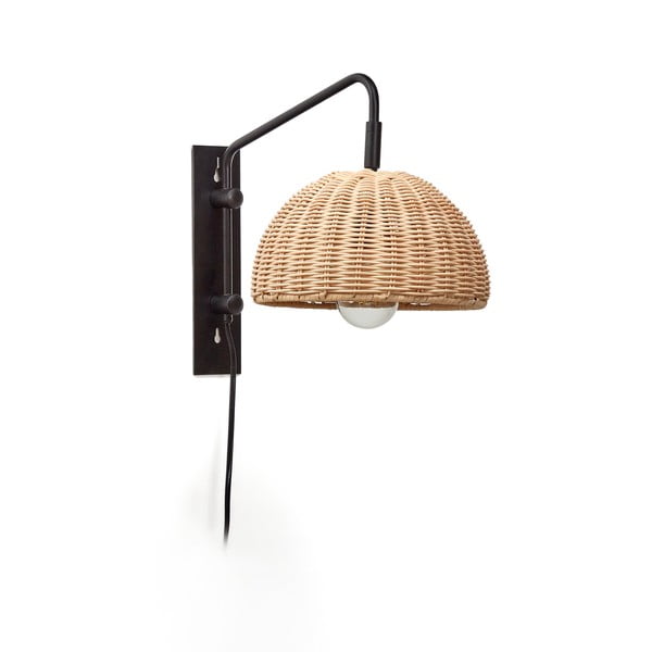 Nástěnné svítidlo v černo-přírodní barvě ø 23 cm Damila – Kave Home