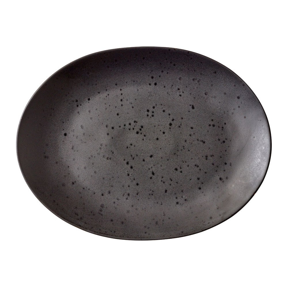 Černý kameninový servírovací talíř Bitz Mensa, 30 x 22,5 cm