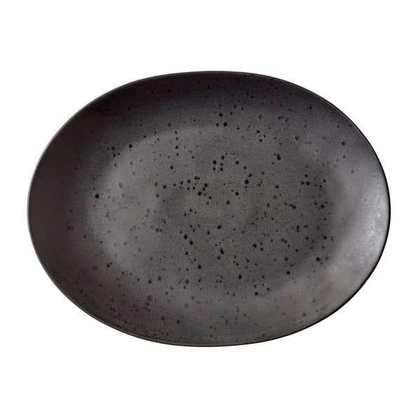 Černý kameninový servírovací talíř Bitz Mensa, 30 x 22,5 cm