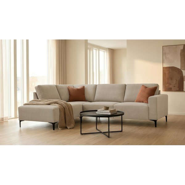 Světle hnědá žinylková rohová pohovka (levý roh/do L) Fabian – Scandic-image-1