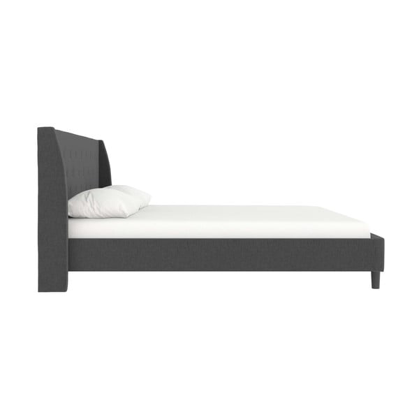 Tmavě šedá čalouněná dvoulůžková postel 180x200 cm Her Majesty – Støraa-image-3