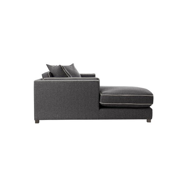 Antracitově šedá rohová pohovka s lenoškou na levé straně a krémovými lemy Rodier Intérieurs Organdi-image-2