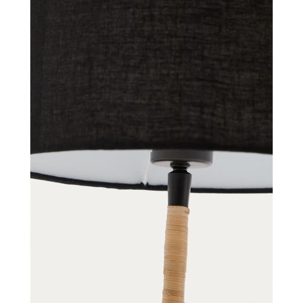 Černá stolní lampa s textilním stínidlem (výška 45 cm) Pina – Kave Home-image-4