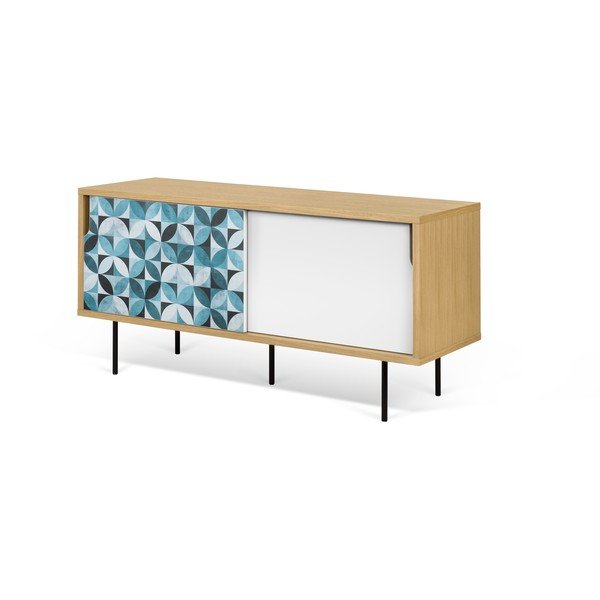 Malý TV stolek z dubového dřeva s kovovýma nohama TemaHome Dann Morocco-image-2