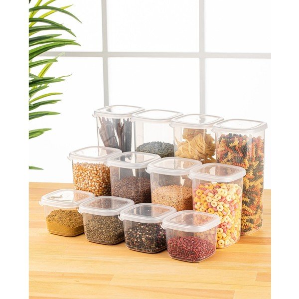 Plastové dózy v sadě 12 ks na potraviny Fresco – Hermia-image-1