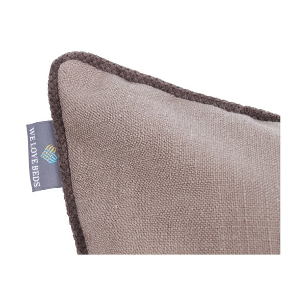 Tmavě hnědý povlak na polštář WeLoveBeds Flax Dark Chocolate, 50 x 50 cm-image-1