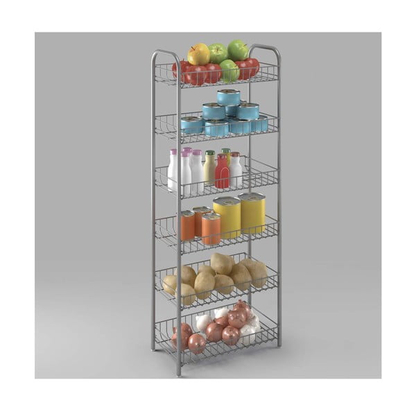 Bílý kovový regál 41x104x23 cm Monaco – Metaltex-image-1