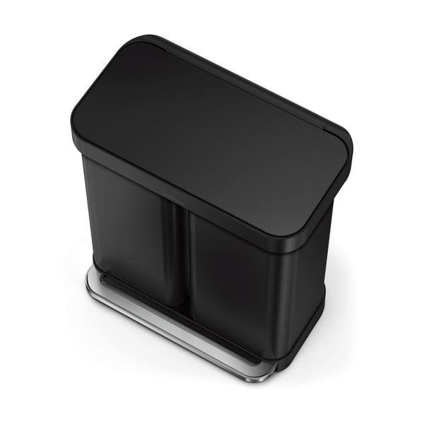 Pedálový ocelový odpadkový koš na tříděný odpad 58 l – simplehuman-image-2