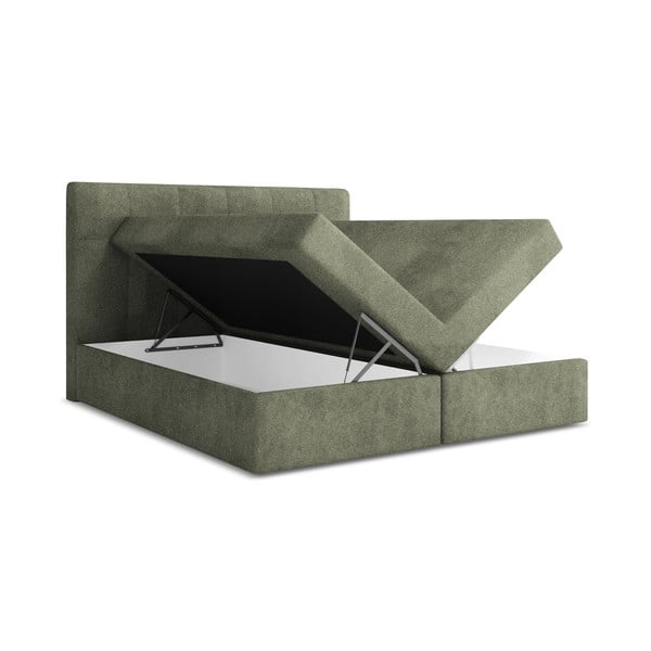 Zelená boxspring postel s úložným prostorem 180x200 cm Palta – Makamii-image-1