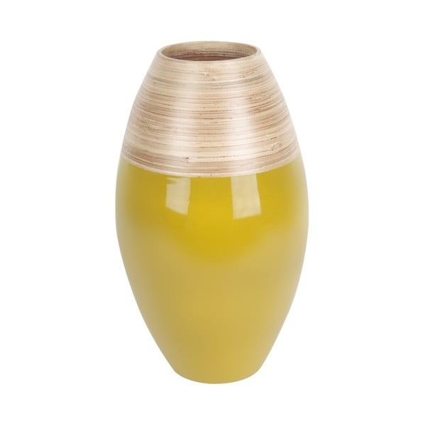 Žlutozelená bambusová váza PT LIVING Bamboo
