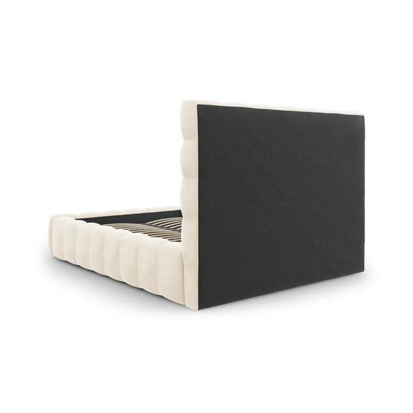 Béžová čalouněná dvoulůžková postel s úložným prostorem s roštem 140x200 cm Bali – Cosmopolitan Design-image-4