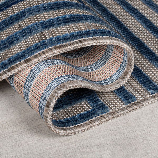 Tmavě modrý vnitřní a venkovní koberec 120x170 cm Vigo Blocks – Flair Rugs-image-2