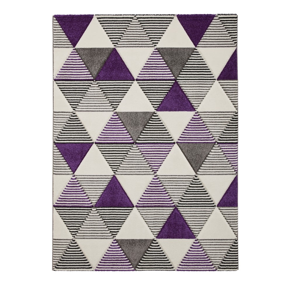 Fialovo-šedý koberec Think Rugs Brooklyn Geo, 160 x 220 cm