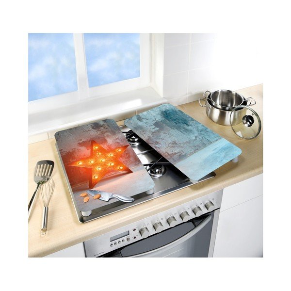 Sada 2 skleněných krytů na sporák Wenko Star, 52 x 30 cm-image-2