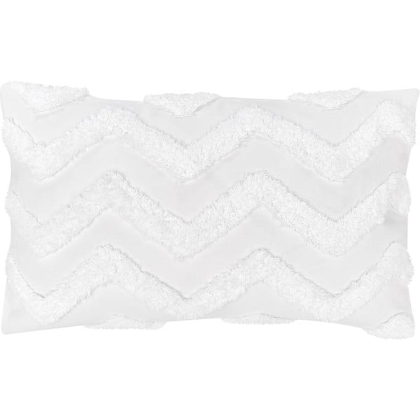 Bílý bavlněný dekorativní povlak na polštář Westwing Collection Zack, 30 x 50 cm