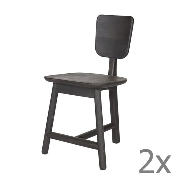 Sada 2 dřevěných židlí Roost Black