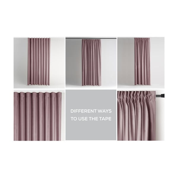 Světle hnědý sametový dimout závěs 140x245 cm Pleat – Restilo-image-3