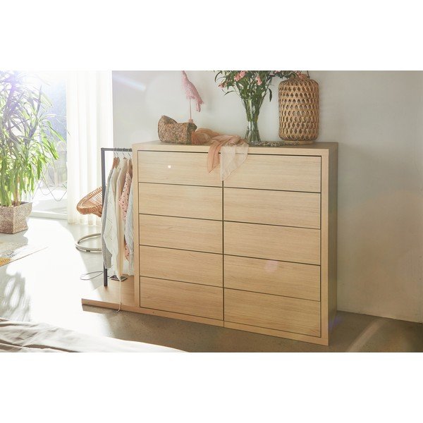 Nízká šatní skříň v dekoru dubu 105x113 cm Hugo - TemaHome-image-1