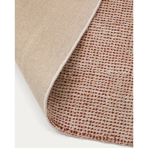 Ručně tkaný koberec z viskózyv terakotové barvě 160x230 cm Elvan – Kave Home-image-2