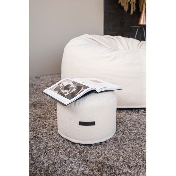 Krémový sedací vak z textilie bouclé Mini – SLOWDOWN-image-1