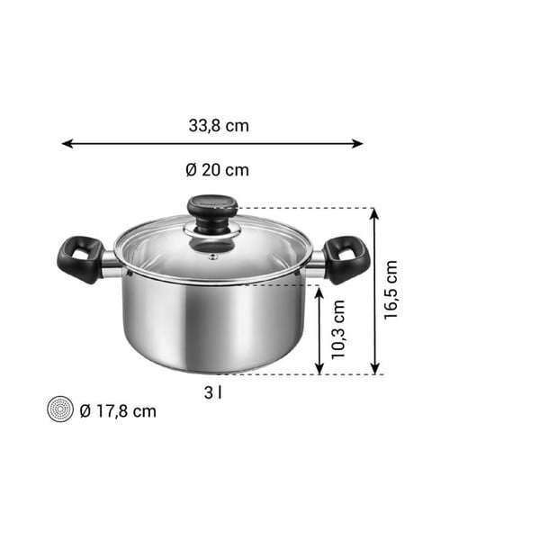 Nerezový hrnec s pokličkou na indukci 3 l Brava – Tescoma-image-3