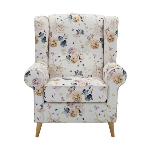 Bílé květované křeslo ušák Max Winzer Anton-image-2